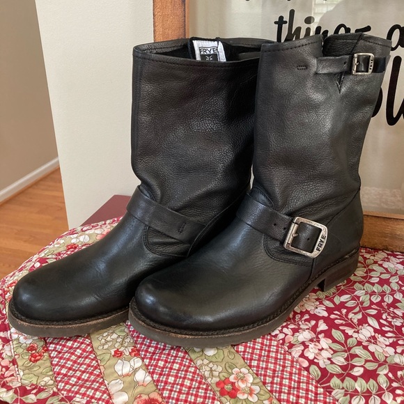Frye Shoes - Frye Boots Veronica Shortie Motorcycle 7 Black